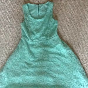 Light teal laced up dress for girls